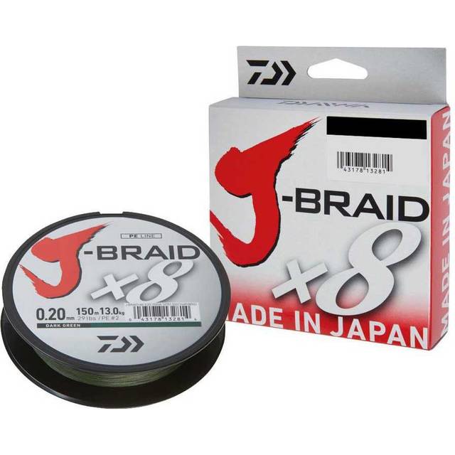 Daiwa J-Braid x8 300m - 20lb 0.16mm 300m Dark Green