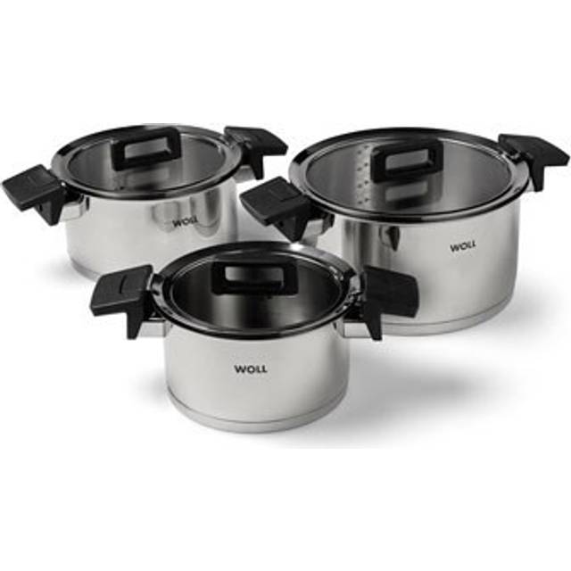 Woll Concept 6 delar, kastrullset, induktiv – lämplig för alla typer av spisar, rostfritt stål, ugnssäker upp till 200°, silver