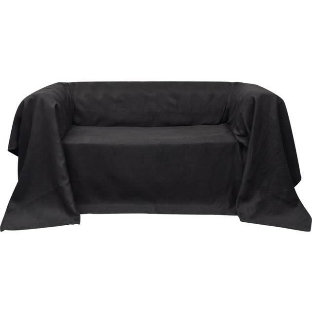 vidaXL Sofföverdrag i mikromocka antracit 210 x 280 cm