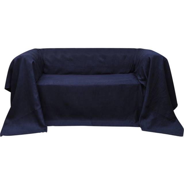 vidaXL Micro-suede Couch Slipcover Navy Blue 270 x 350 cm