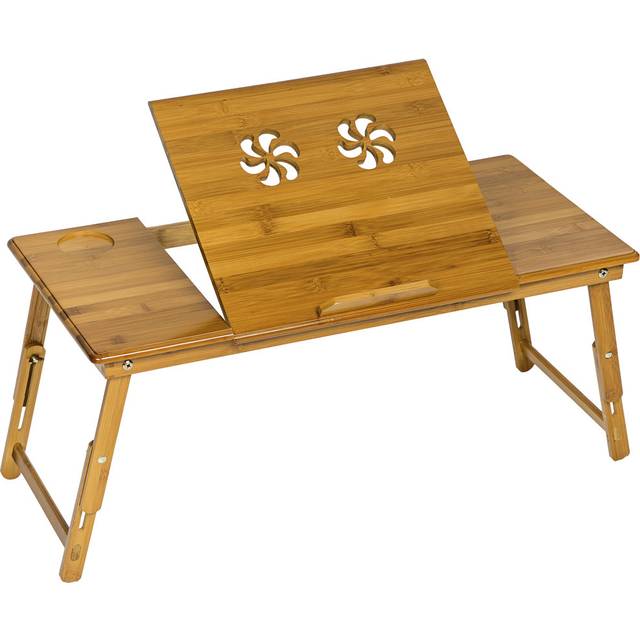 Tectake - Laptop Stand - 4 angles of inclination, with 2 storage areas, 72 x 35 x 26 cm - laptop table, laptop tray, laptop stand for desk