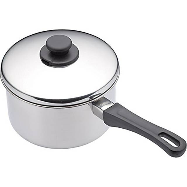 KitchenCraft Stainless Steel 16cm Extra Deep Saucepan - Grey