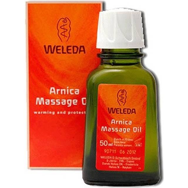 WELEDA Arnika massageolja, närande naturkosmetik kroppsolja mot spänningar och kramper i musklerna, perfekt för före och efter träning (1 x 50 ml)
