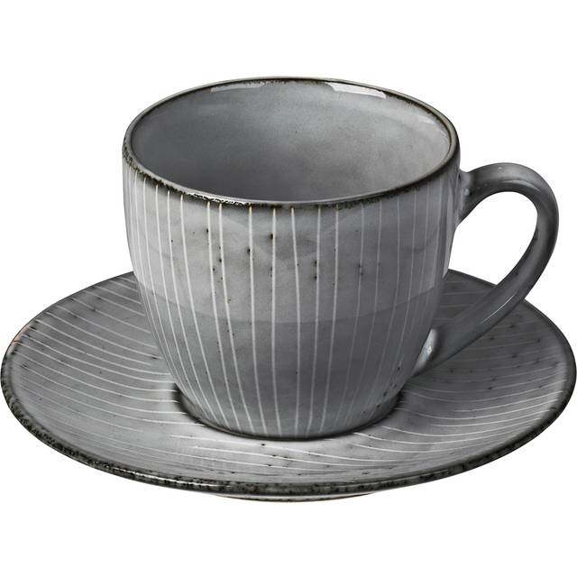 Broste Copenhagen Nordic Sea kopp med fat 8,8 cm - Blå