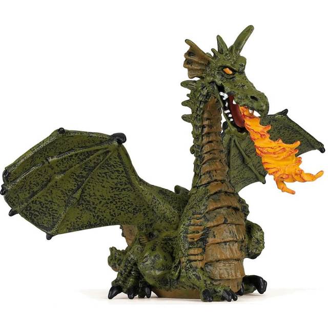 Papo Green Winged Dragon With Flame