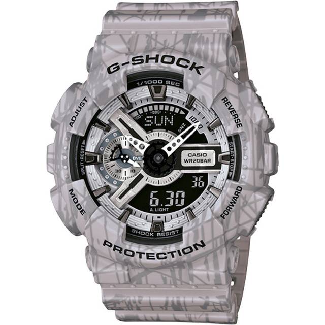 Casio GA110SL-8A Men's G-Shock Ana-Digi Black Dial Grey Resin Strap Chrono Dive Watch