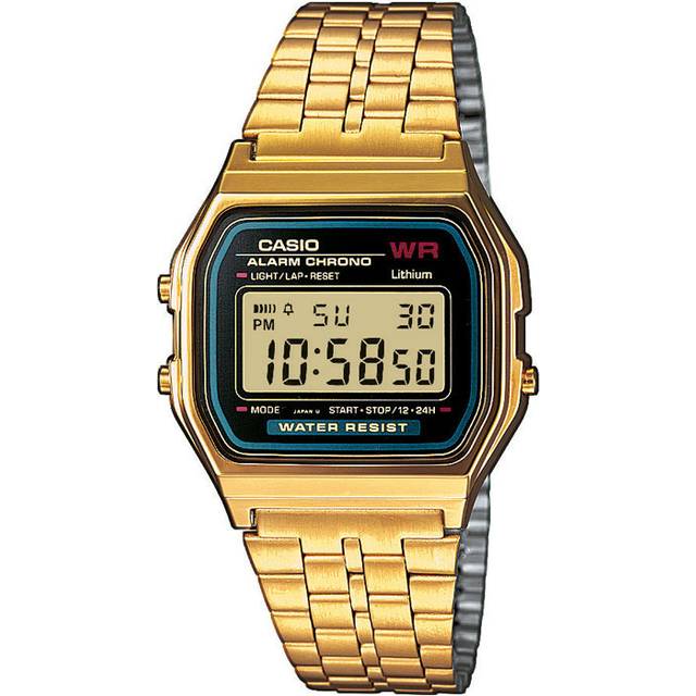 Casio A159WGEA-1EF Unisex Vintage Retro Collection Digital Bracelet Strap Watch, Gold
