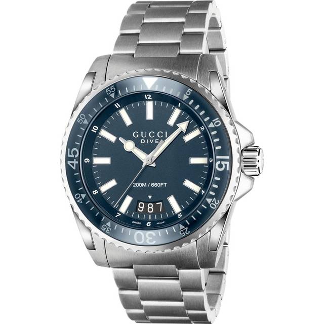 Gucci - Dive Stainless Steel Bracelet Blue Dial Mens XL Watch - One Size