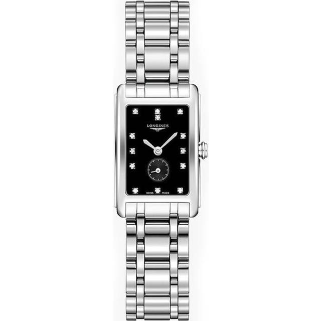 LONGINES Dolce Vita Quartz 13 Diamond Black Dial Women's Watch L5.255.4.57.6 / L52554576 - 20.8 mm X 32 mm