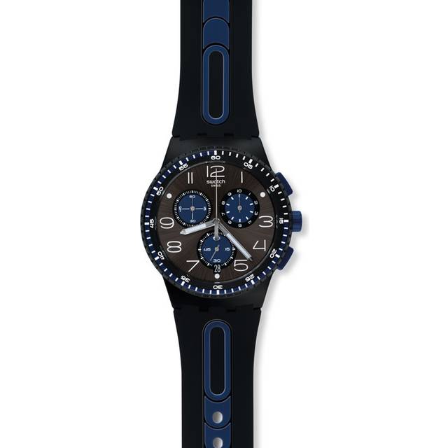 Swatch Unisex Kaicco Chronograph Strap Watch SUSB406 - Black