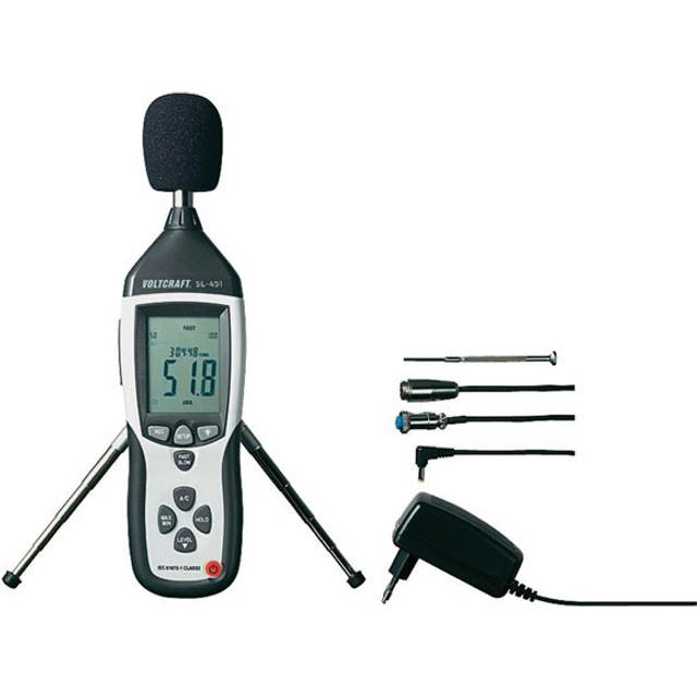 VOLTCRAFT Ljudnivåmätare SL-451 30 - 130 dB 31.5 Hz - 8 kHz USB