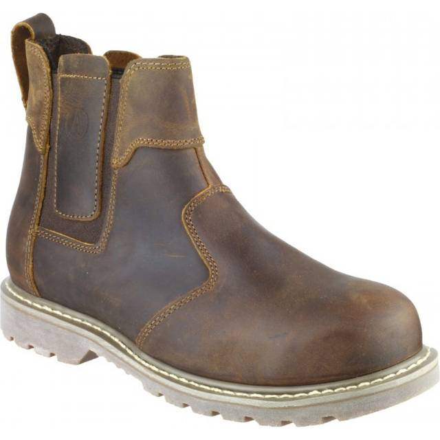 Mens Amblers Fs165 Brown Leather Steel Toe Shoes Ankle Safety Dealer Work Boots