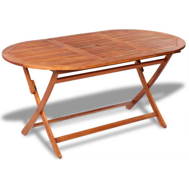 vidaXL Solid Acacia Wood Folding Garden Table 160cm Outdoor Indoor Dining