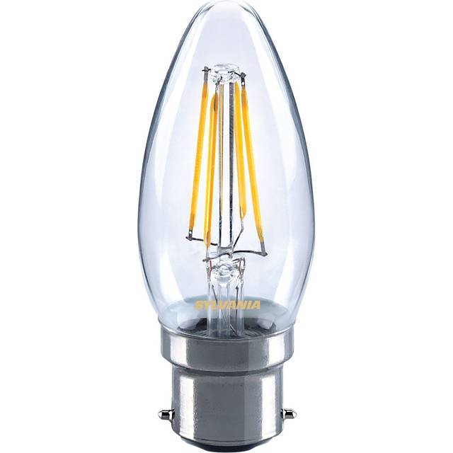 Box Of 6 X Sylvania Toledo Retro Led Candle Filament Clear 4.5w 2700k B22 27280