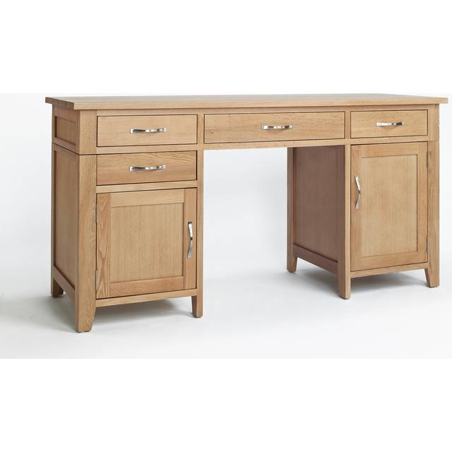 Cambridge Oak Double Pedestal Desk