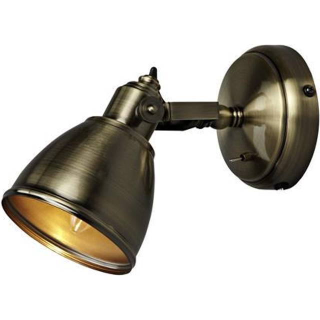 Backa Single Spotlight with Plug - Antique Brass