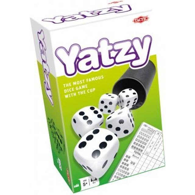 Yatzy tärningsspel med kopp och förenklat poängblock