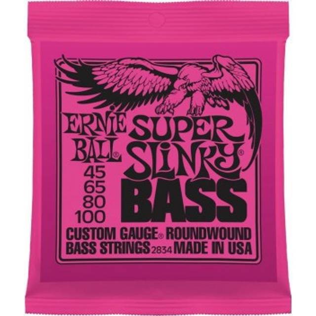 Ernie Ball Super Slinky 2834 Nickel Bass Guitar Strings 45-100