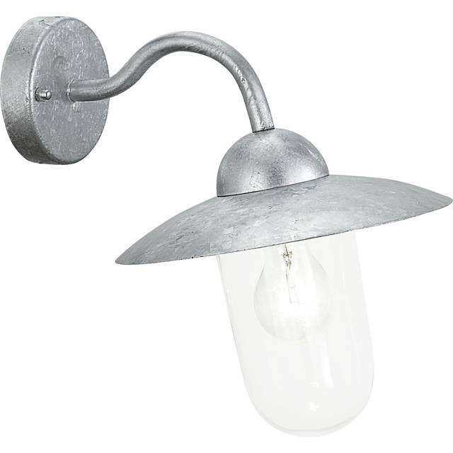 EGLO Milton Zinc Plated Steel Exterior Wall Lamp - Silver - 31 x 31 x 31cm