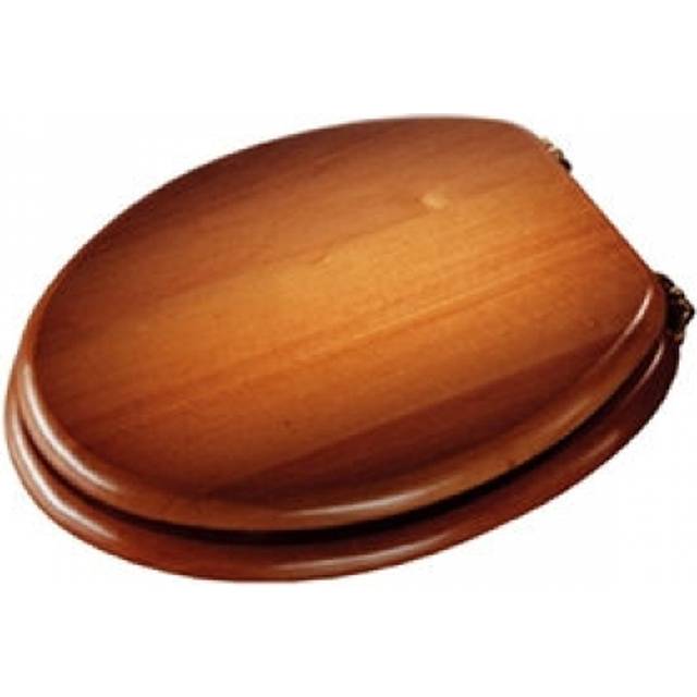 Antique Solid Pine Toilet Seat - Ergonomically Shaped for Comfort, Adjustable Hinges 110-200mm, Brass Fixings, All Fittings Included - Antique Pine (7cm H X 36cm W X 44.5cm D)
