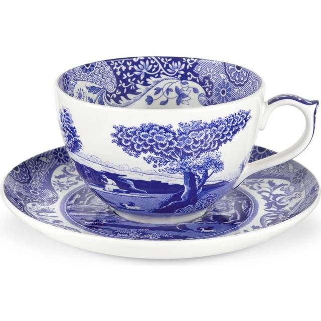 Spode - Blue Italian Jumbokopp Med Fat 56 Cl - Vit