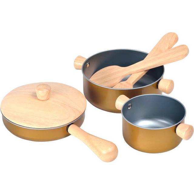 PlanToys - Kastrullset i Trä och Metall