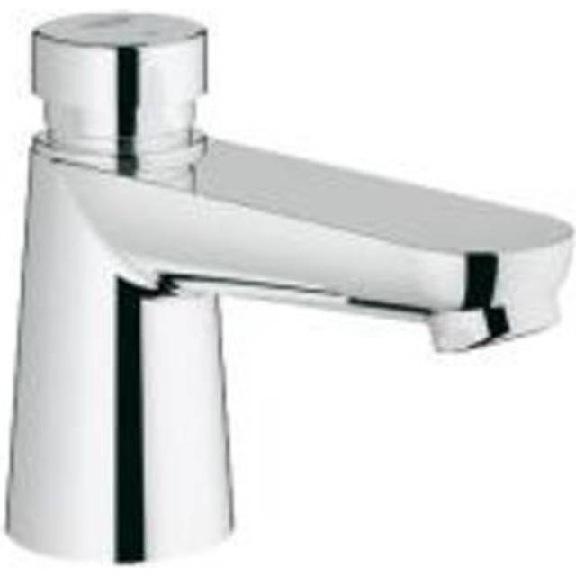 Grohe Euroeco Cosmopolitan T Self-closing Pillar Tap, Silver