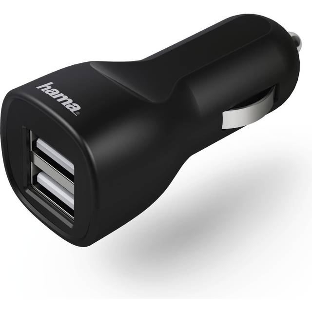 Hama In Car Fast Charger 2 Port Twin Dual USB 2.4A Adapter Cigarette Socket