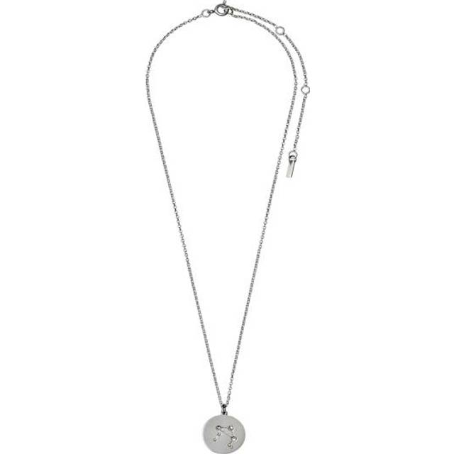 Pilgrim Zodiac Sign Coin Necklace, silver-plated, Virgo, Women