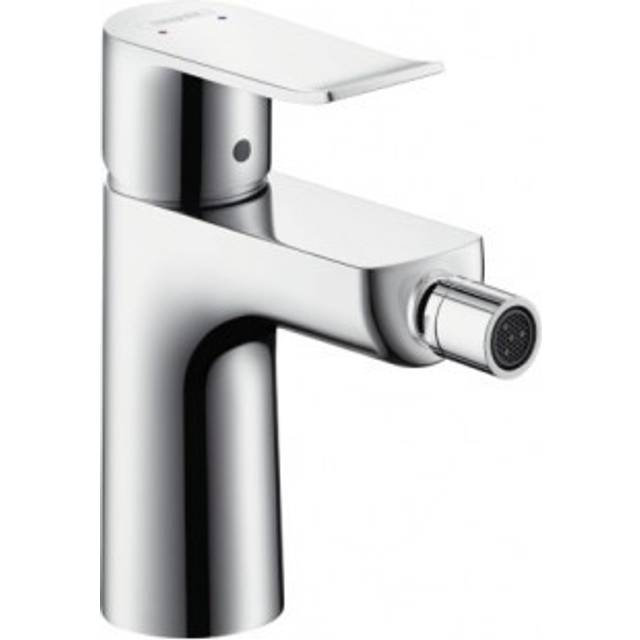 Hansgrohe Metris Chrome Single Lever Bidet Mixer Tap With Pop-Up Waste