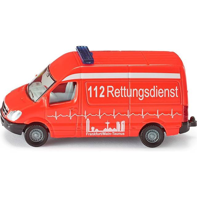 Siku 0805 Mercedes Benz Sprinter Krankenwagen 112 Rettungsdienst Frankfurt/M-Taunus leuchtfarb