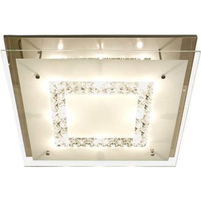 Luster Plafond 50cm Vit / Klar / Krom