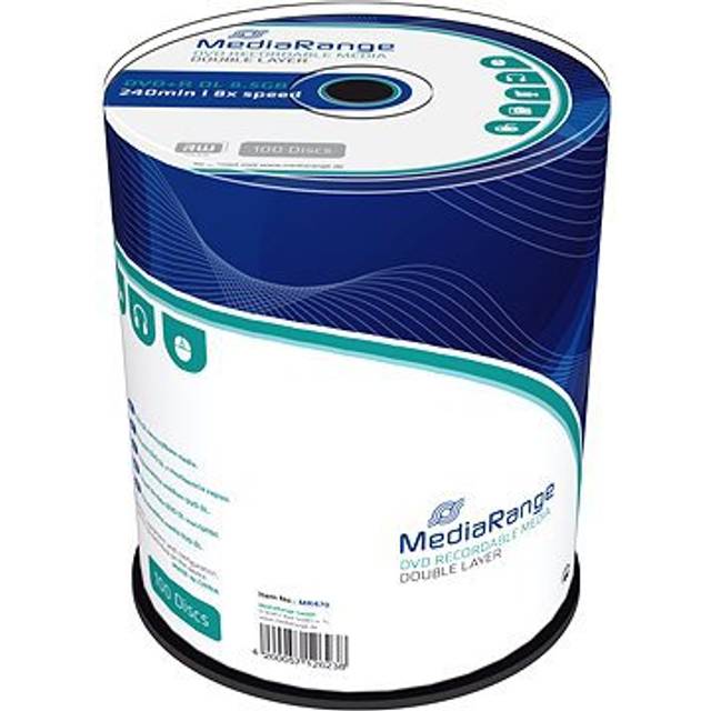 MediaRange MR470 DVD+R dubbla lager 8,5 Gb|240 min 8 x skrivhastighet, 100 kaklåda