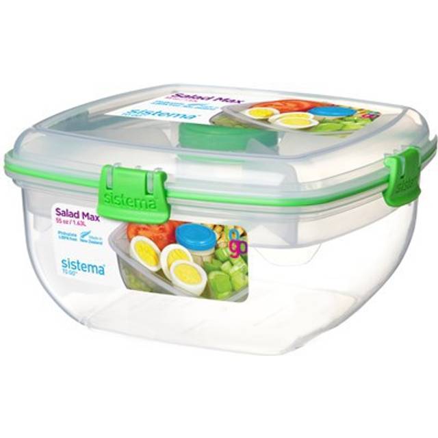 Sistema Salad Max to Go Coloured Clip 1.63L Clear 21357