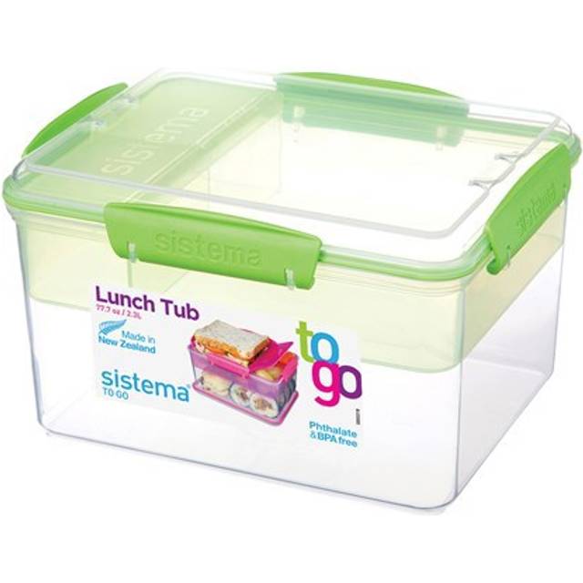 Sistema To Go Lunch Box Tub 2.3L Sandwich Snack Food Container with Compartments