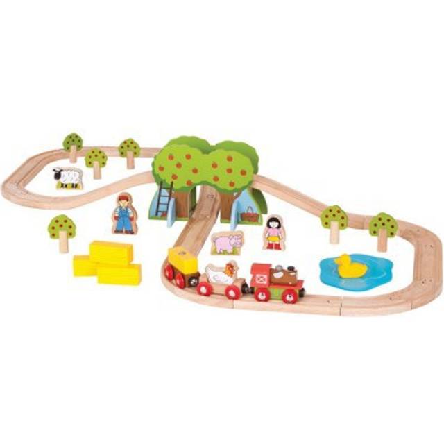Bigjigs Toys Bigjigs Rail Wooden Farm Train Set, Multi