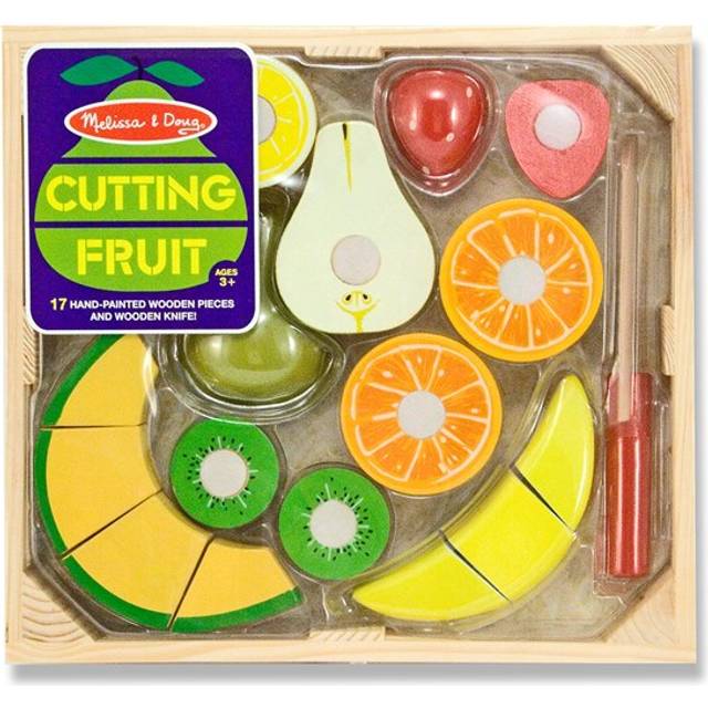 Melissa & Doug Wooden Fruit Toy Cutting Set | Kids Play Food | Kids Role Play Toys |Kids Kitchen Accessories | 3+ | Gift for Boy or Girl