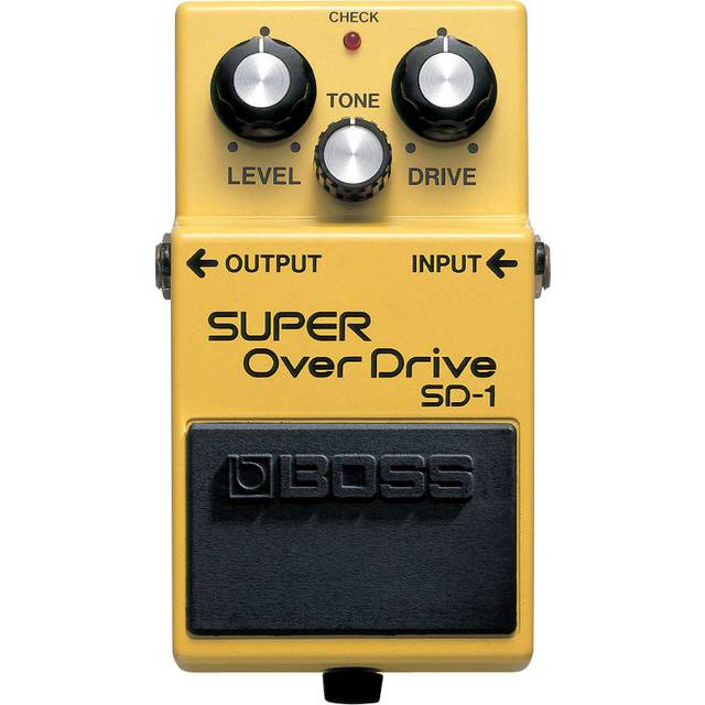 Boss SD-1 Clipping Circuit Lower and Higher Drive Settings Super Overdrive Compact Pedal in Yellow