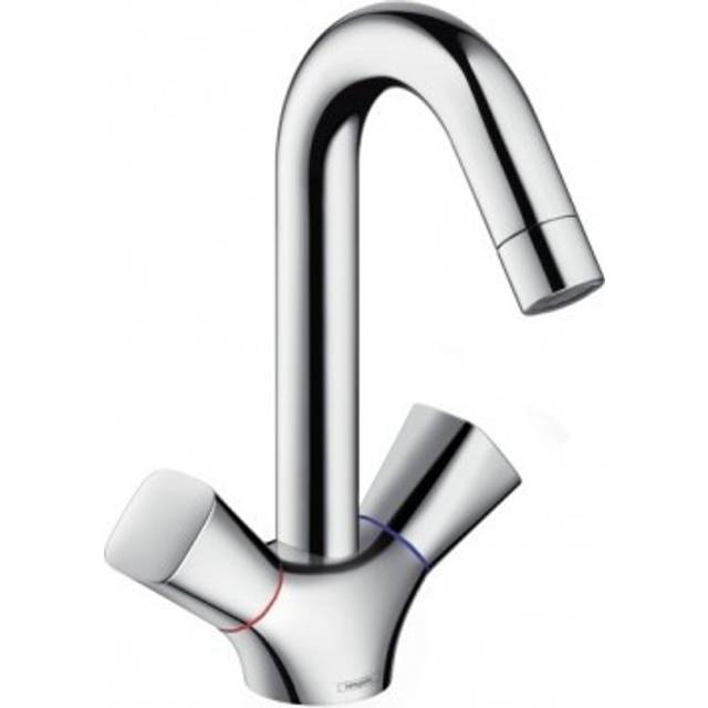 Hansgrohe Logis Chrome 2-Handle Basin Mixer Tap 150 Pop-Up Waste