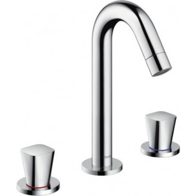 Hansgrohe Logis Chrome Twin Lever 3-Hole Basin Mixer Tap 150 With Pop-