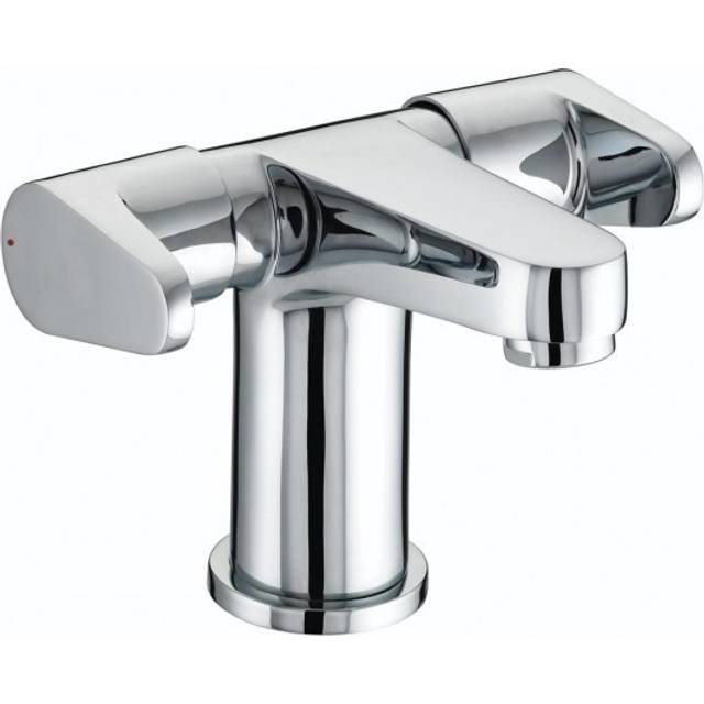 Bristan QST BAS2 C Quest 2 Handled Basin Mixer with Clicker Waste - Chrome Plated