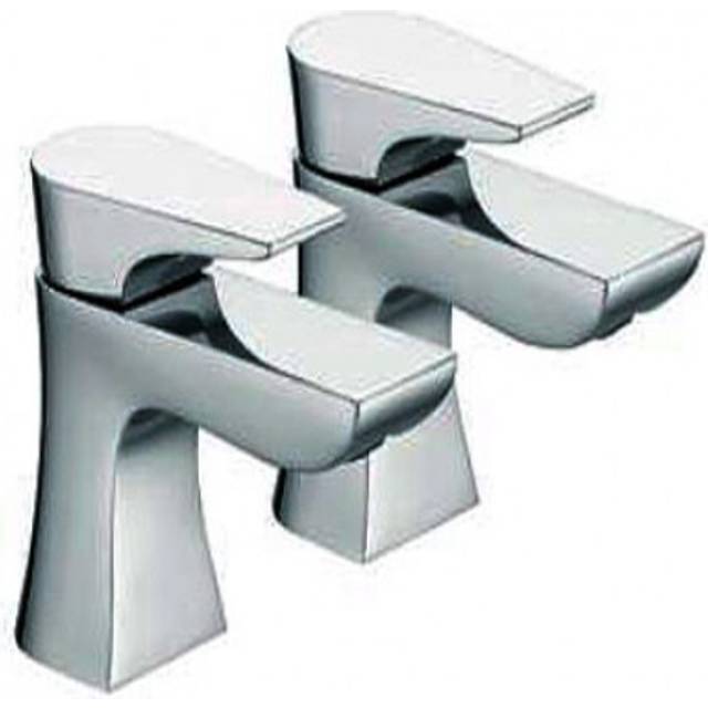 Hou 1/2 c Hourglass Basin Taps Chrome Basin Pillar Taps Pair 1/2'' Tap - Bristan