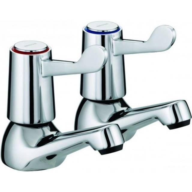 Lever Basin Taps with Ceramic Disc Valves Metal BackNut - Chrome Plated - Bristan