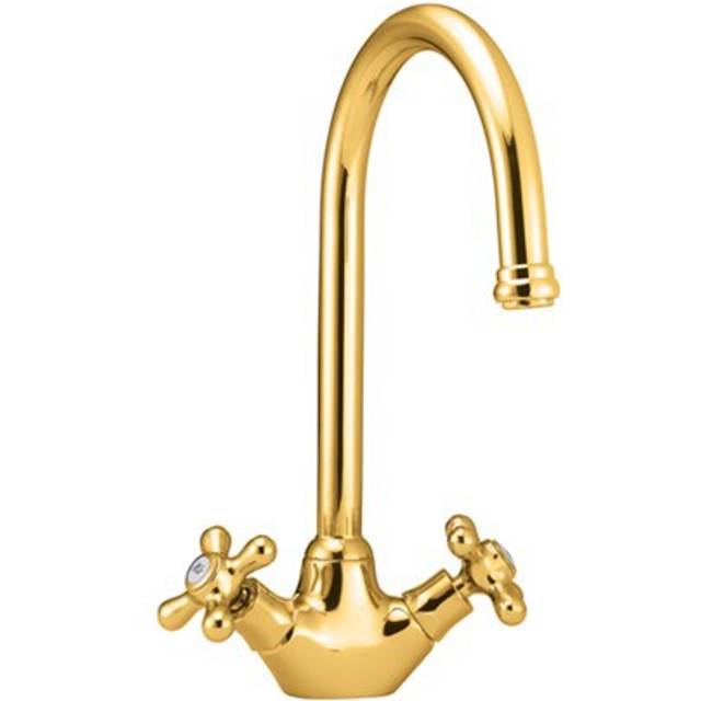 Deva venetian mono kitchen sink mixer tap gold