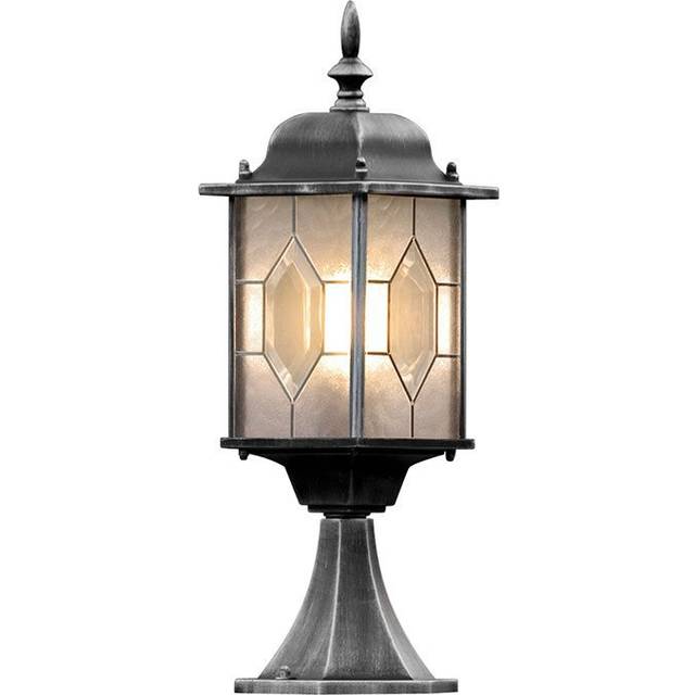 Milano 1-Light Pedestal Light - Silver;Black (51cm H X 16cm W X 16cm D)