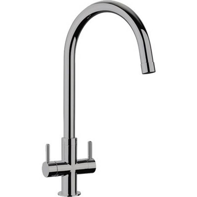 Rangemaster Monorise Twin Lever Brushed Kitchen Sink Mixer Tap Tmr1bf