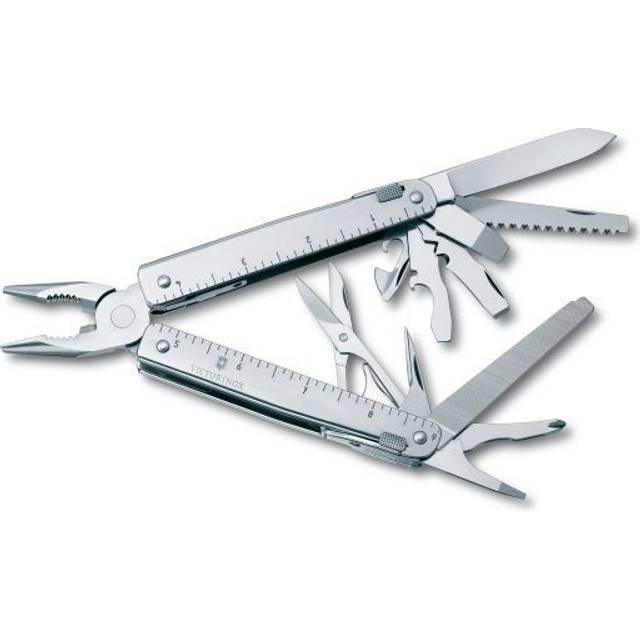 Victorinox, Multifunktionstool, SwissTool mit Gürtelhalter, Taschen Werkzeug, 26 Funktionen, Kombi-Spitzzange, Feststellklinge