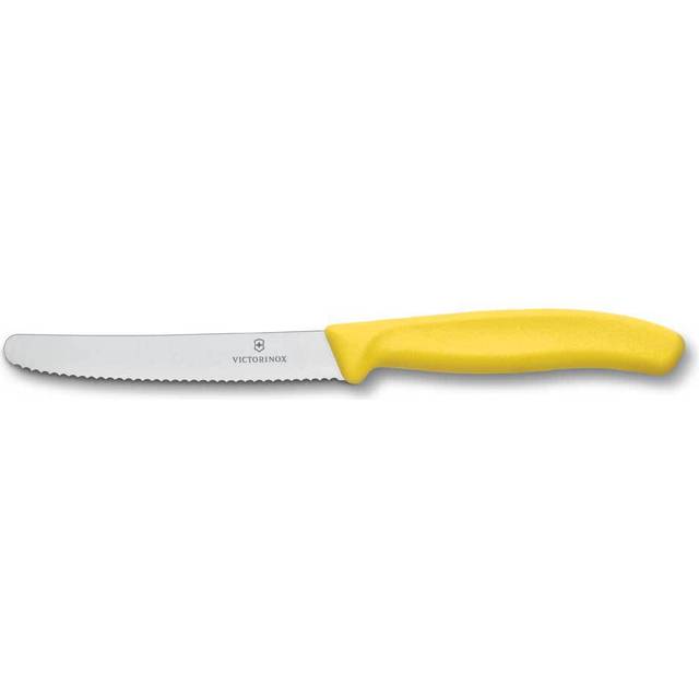Tomat- och Korvkniv 11 cm Tandad Gul