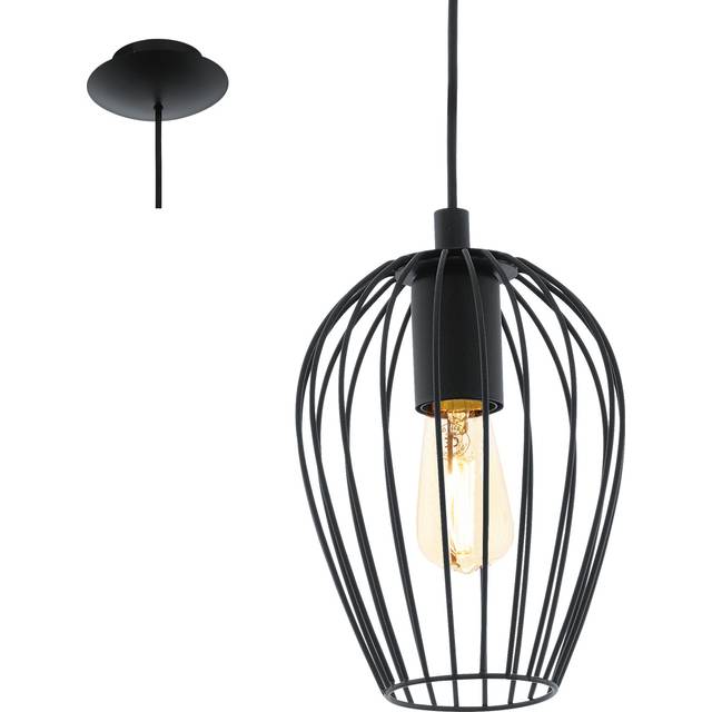 EGLO Newtown Vintage Pendant Light in Cage - Black | TJ Hughes
