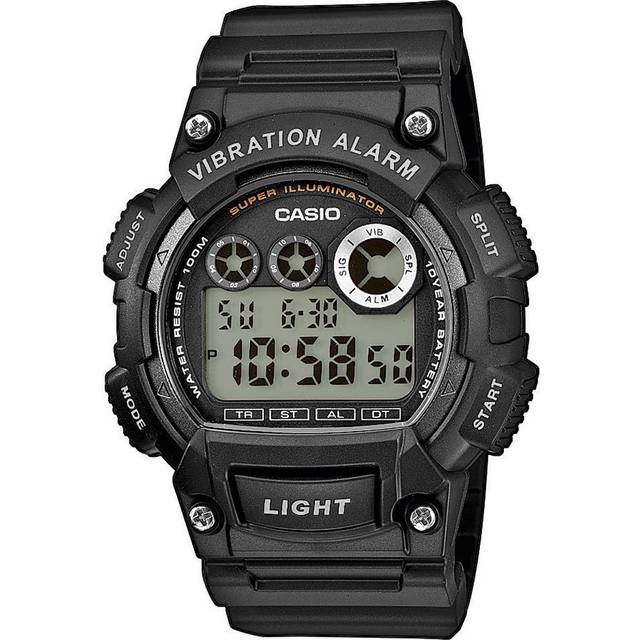 Casio Men's Vibration Alarm Black Resin Strap Watch